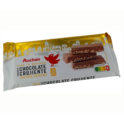 PRODUCTO ALCAMPO Turrón de chocolate crujiente con arroz inflado 250 g.