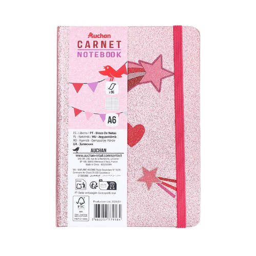 Cuaderno A6 cuadriculado 96 hojas Carrusel. ALCAMPO