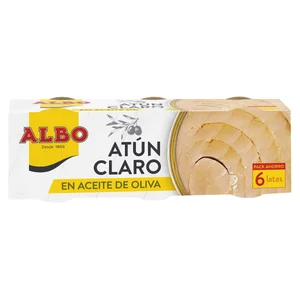 ALBO Atún claro en aceite de oliva lata de 48 g. pack de 6 uds.