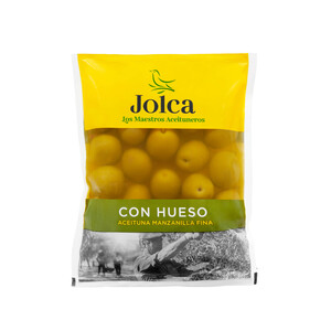 Imagen de JOLCA Aceitunas verdes manzanilla fina con hueso bolsa de 100 g.
