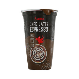 Imagen de AUCHAN Bebida de café 100% arábica (espresso) con leche 250 ml. Producto Alcampo