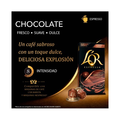 L"OR Café en cápsulas sabor chocolate 10 uds.