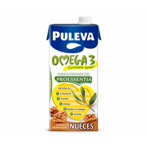 PULEVA Preparado lacteo desnatado, enriquecido con nueces y ácido olecio 3 Omega 3 1 l.