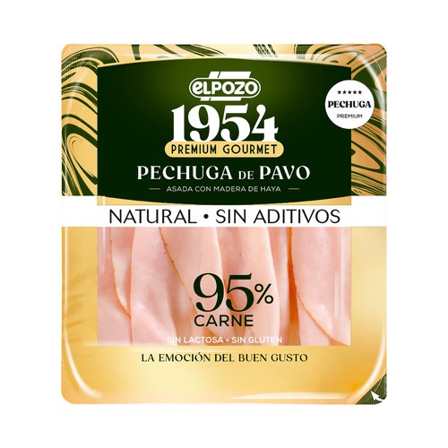 Pechuga de pavo asada con madera de Haya y cortada en lonchas LEGADO de El Pozo 120 g.