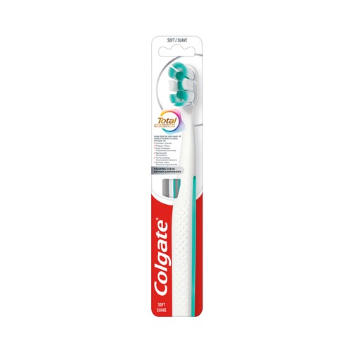 COLGATE Total espuma limpiadora Cepillo de dientes con filamentos suaves.