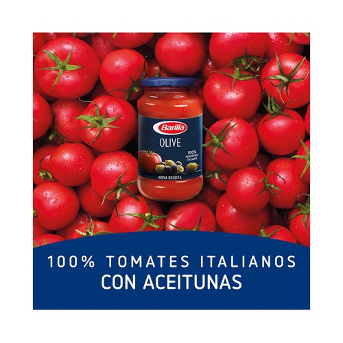 BARILLA Salsa Olive con base de tomate y aceitunas sin gluten 400 g.