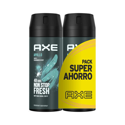 AXE Leather & cookies Desodorante en spray para hombre con protección anti transpirante hasta 48 horas 2 x 150 ml.