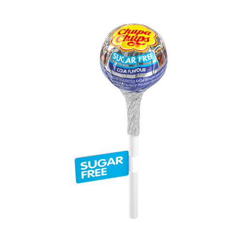 CHUPA CHUPS Sugar free Caramelos con palo de papel, de sabores variados y sin azúcar 6 uds.