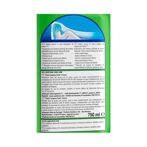 PATO Gel limpiador WC líquido PATO 750 ml.