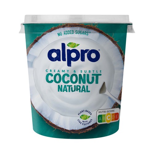 Especialidad de coco con fermentos naturales y bajo en azúcar ALPRO Absolutely 350 g.
