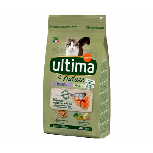 ULTIMA Pienso para gatos esterilizados adultos a base de cereales y legumbres ÚLTIMA NATURE AFFINITY bolsa 1,25 kg.