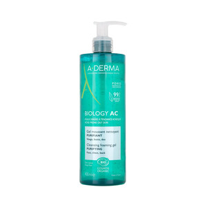 Imagen de A.DERMA Biology ac Gel espumoso limpiador y purificante, para pieles grasas con tendencia acneica 400 ml.