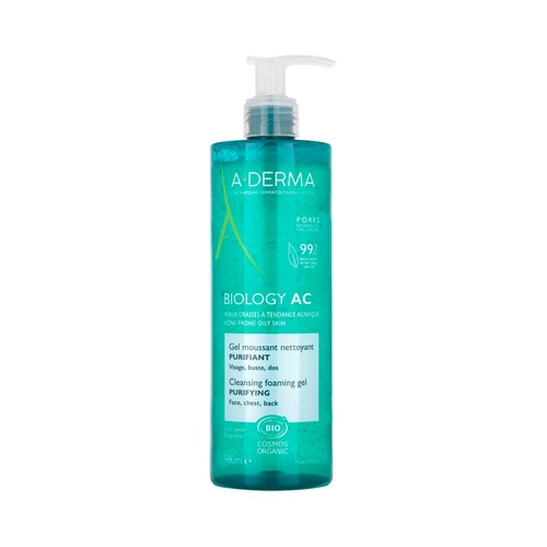 A.DERMA Biology ac Gel espumoso limpiador y purificante, para pieles grasas con tendencia acneica 400 ml.