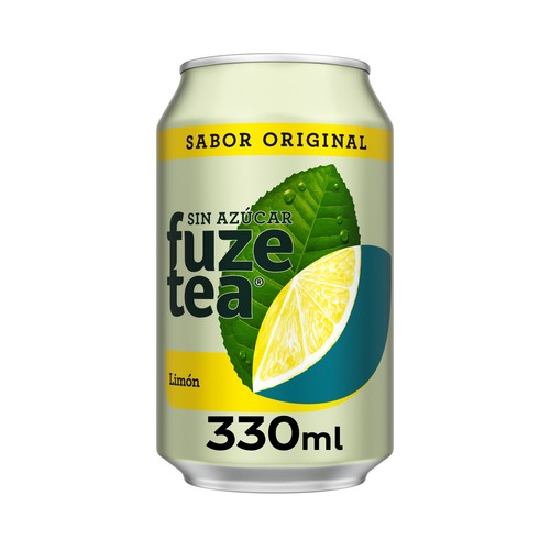 FUZE TEA Bebida té limón sin azúcar original lata 330ml