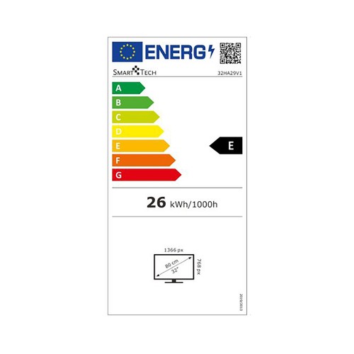 TV 81,2cm (32") LED SMART TECH 32HA29V1 GOOGLE TV 12V.