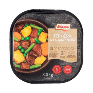 Imagen de EMCESA Ternera a la jardinera, listo para calentar y comer 300 g.