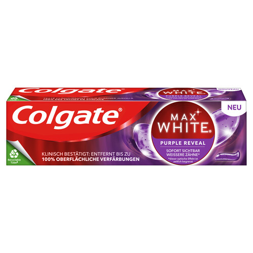 COLGATE Pasta de dientes de uso diario con acción blanqueante COLGATE Max white purple reveal 75 ml.