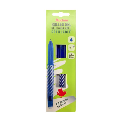 Bolígrafo tinta borrable azul, ALCAMPO.