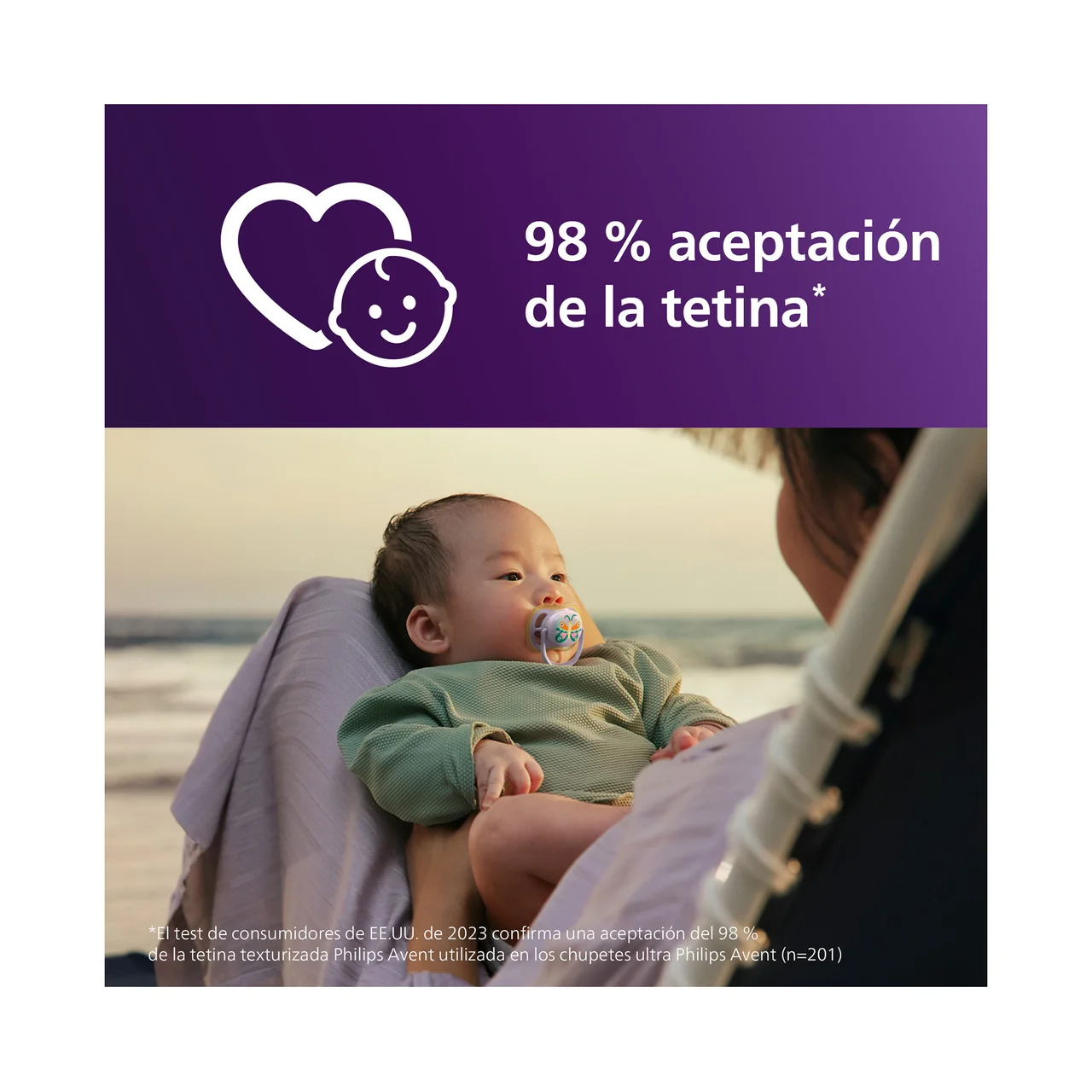 Ultra air de Philips Chupetes de 0 a 6 meses, con tetina con diseño ortodóntico 2 uds.
