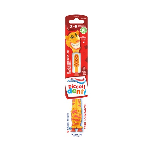 AQUAFRESH Cepillo de dientes infantil (3 a 5 años), con capuchón y base con ventosa.