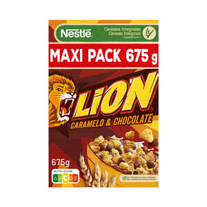 Imagen de NESTLÉ LION Cereales de trigo tostados con chocolate y crema sabor a caramelo 675 g.