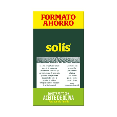 SOLÍS Tomate frito con aceite de oliva brick 500 g.