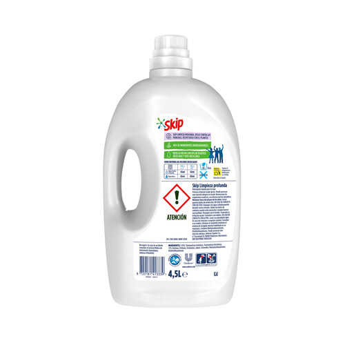 SKIP Detergente líquido para una limpieza profunda incluso en agua fria 100 lav. 4.5 l.