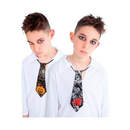 Corbata 2 surtidas textil, accesorio para Halloween. RUBIES
