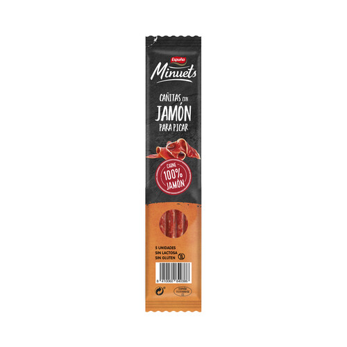 Mini salchichón con jamón, elaborados sin gluten ni lactosa ESPUÑA 40 g.