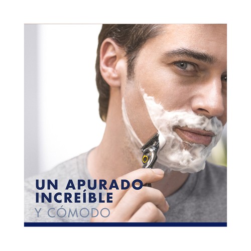 GILLETTE Pro shield Maquinilla de afeitar con cabezal pivotante de cinco hojas + 2 recambios.