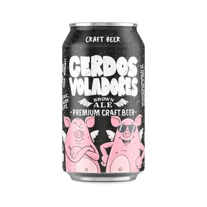 Imagen de CERDOS VOLADORES Cerveza brown lata 33 cl.