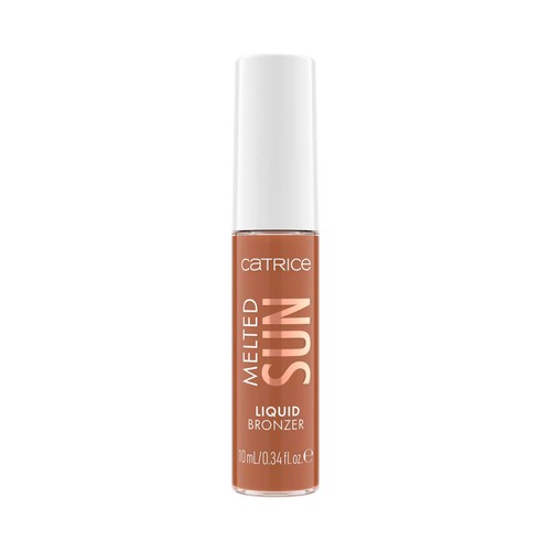 CATRICE Melted sun tono 025 Beach please marrón castaño dorado Bronceador líquido cremoso acabado mate natural.