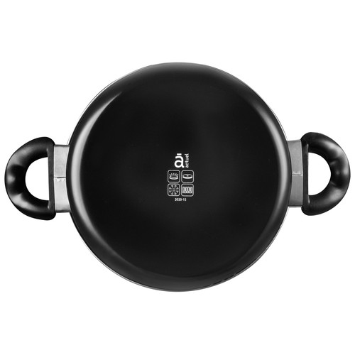 Cacerola de acero esmaltado con tapa de vidrio apta para inducción, 24cm ACTUEL.