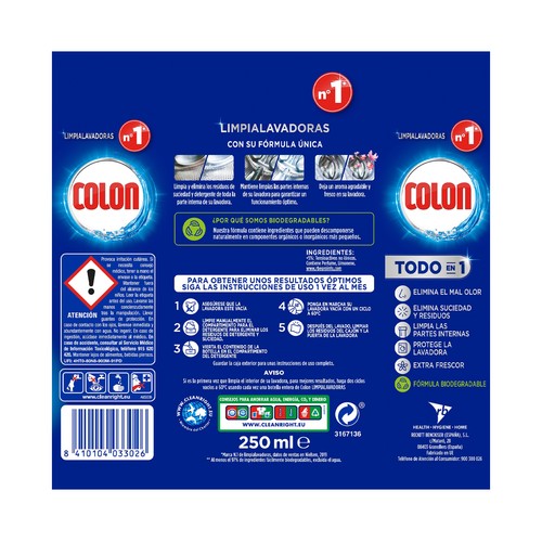 COLON Limpia lavadoras COLON 250 ml.