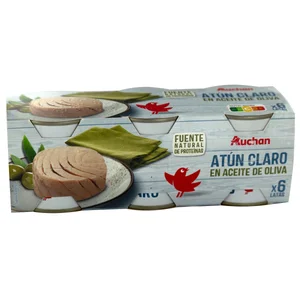 PRODUCTO ALCAMPO Atún claro en aceite de oliva lata de 52 g. pack de 6 uds.