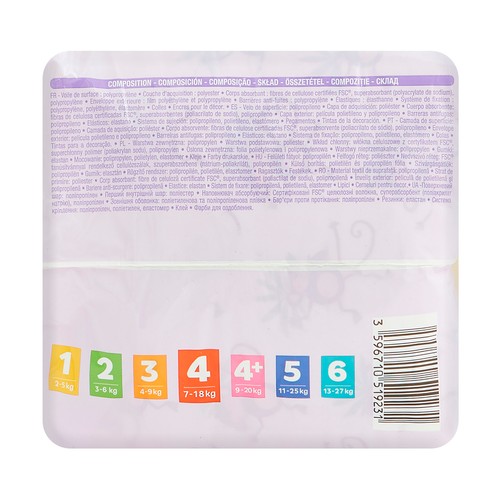 PRODUCTO ALCAMPO Baby Pañales talla 4 (7-18 kg) 84 uds.