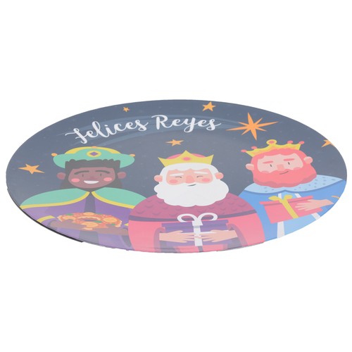 Bajoplato de plástico 33 cm decorado con los Reyes Magos, TABERSEO.