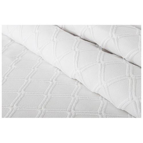 Colcha jacquard rombos 90cm 180x260 blanco o azul. LUMATEX.