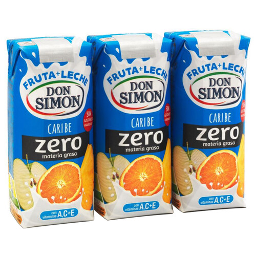 Leche con zumo de frutas caribeñas DON SIMON Funciona max 3 x 330 ml.