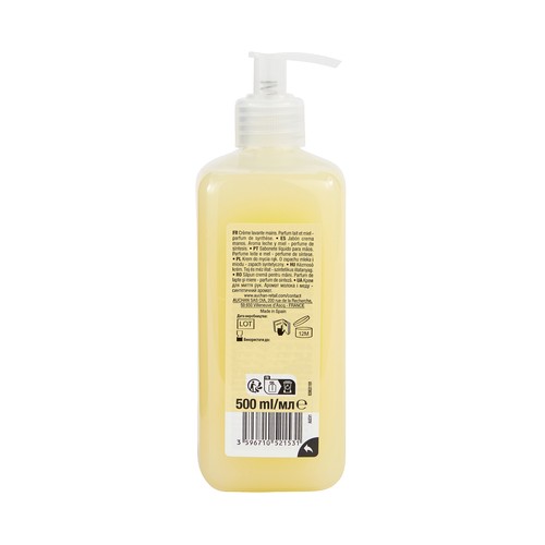 COSMIA Jabón de manos con textura crema y aroma a leche y miel 500 ml.