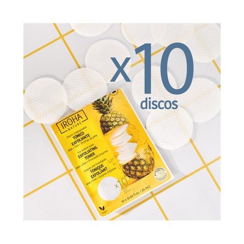 IROHA NATURE Discos tonificantes, exfoliantes e iluminadores 10 uds.
