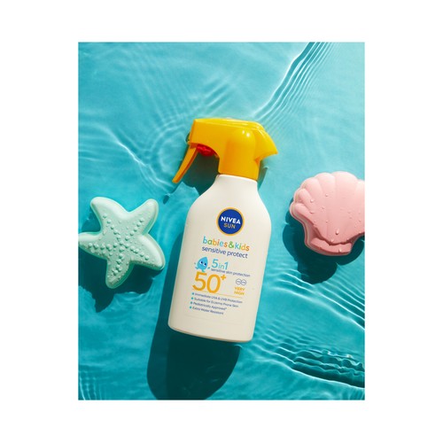 NIVEA Sun kids sensitive Spray solar extra resistente al agua y con FPS 50+ (muy alta) 270 ml.