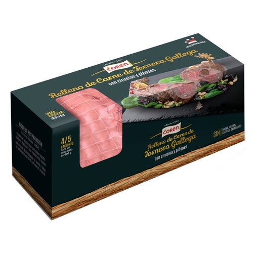 COREN Relleno de carnede ternera gallega con ciruelas y piñones.