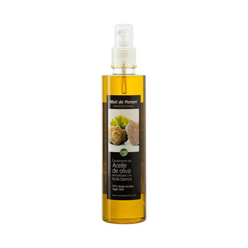 MOLÍ DE POMERÍ Aceite de oliva virgen extra en spray aromatizado con trufa blanca  botella 250 ml.