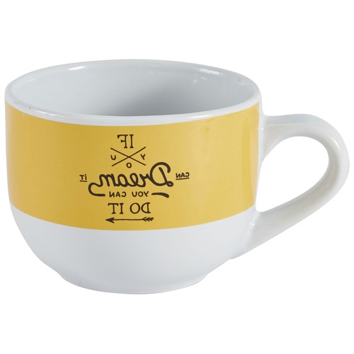 Taza jumbo de porcelana blanca con diseño DREAM, 50cl, ACTUEL. 