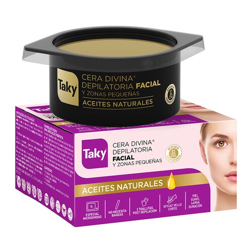 TAKY Cera caliente para depilación facial y zonas pequeñas, con aceites naturales TAKY Expert 100 ml.