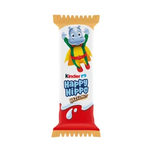 KINDER Happy Hippo Barrita de barquillo rellena de leche y avellana 20,7 g.