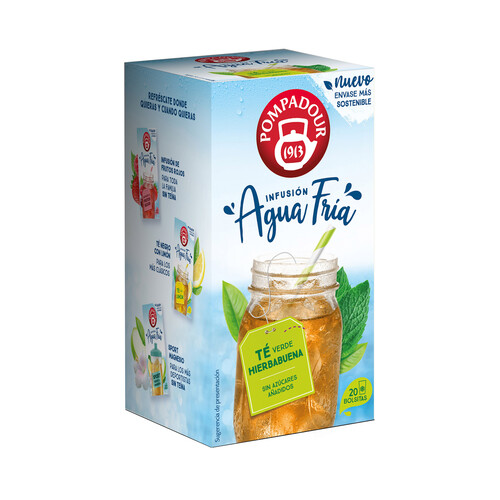 Té verde con hierbabuena POMPADOUR agua fría 18 uds.36 gr,