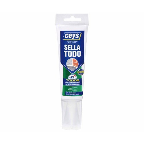 Silicona neutra multiusos, translúcido, CEYS Sella Todo, 125ml.