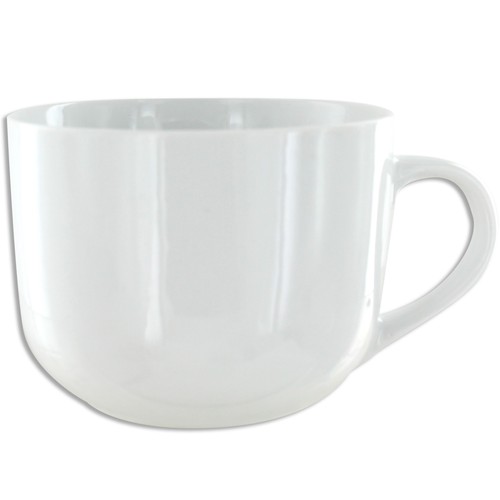 Taza o tazón bajo con asa, con capacidad de  475 mililitros, color blanco GSMD